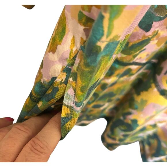 LOGO Women Tunic Top L Colorful Abstract‎ Whimsical Artsy Asymmetrical Hem Boho - Picture 6 of 11